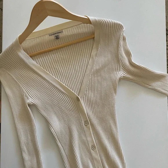 Calvin Klein Ribbed Knit Cardigan - Picture 2 of 9